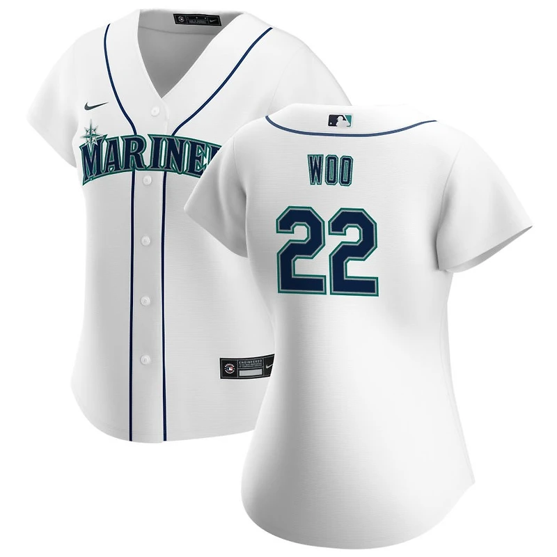 Bryan Woo Women's Nike White Seattle Mariners Home Replica Custom Jersey
