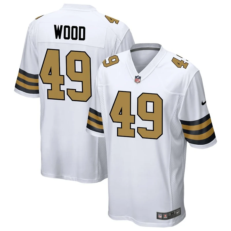 Zach Wood Men's Nike White New Orleans Saints Alternate Custom Game Jersey