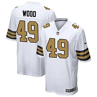 Zach Wood Men's Nike  White New Orleans Saints Alternate Custom Game Jersey