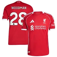 Freddie Woodman Men's adidas  Red Liverpool 2025/26 Home Custom Authentic Jersey
