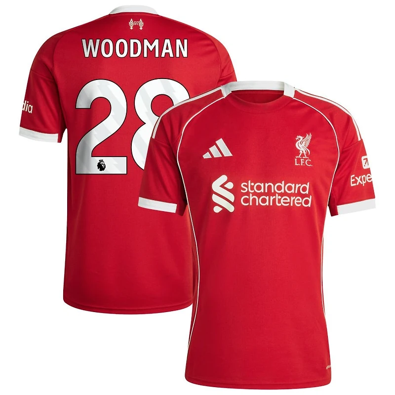 Freddie Woodman Men's adidas  Red Liverpool 2025/26 Home Custom Replica Jersey
