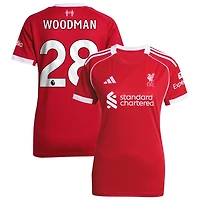 Freddie Woodman Women's adidas  Red Liverpool 2025/26 Home Custom Replica Jersey