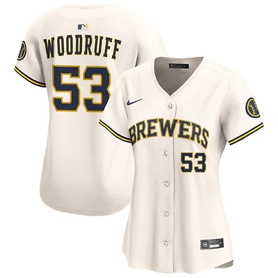 Brandon Woodruff Women's Nike Cream Milwaukee Brewers Home Limited Custom Jersey