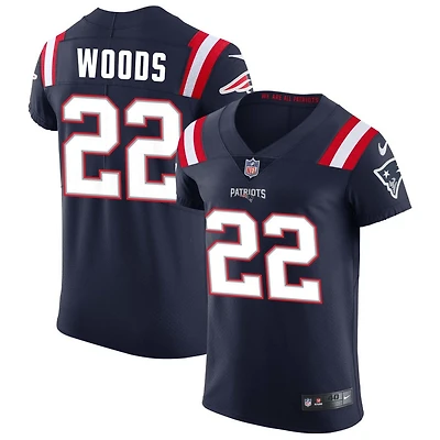 Charles Woods Men's Nike Navy New England Patriots Vapor Elite Custom Jersey