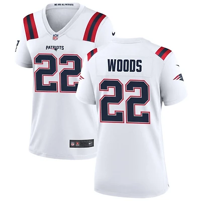 Charles Woods Women's Nike New England Patriots White Custom Game Jersey