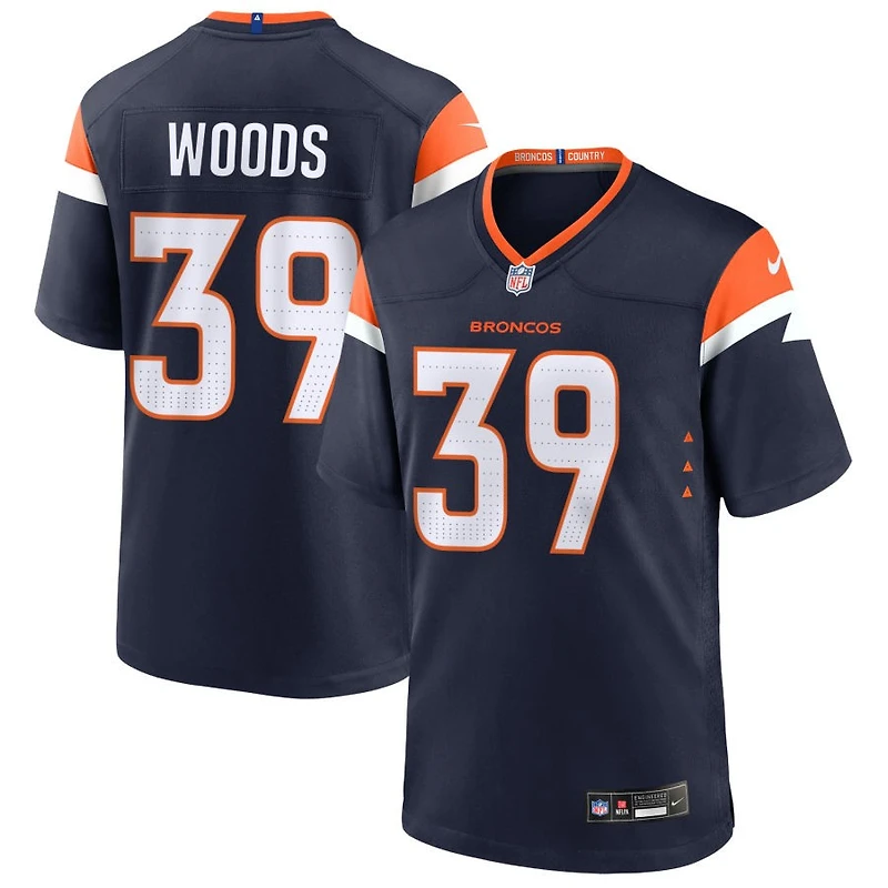 A.J. Woods Men's Nike  Navy Denver Broncos Alternate Mile High Collection Custom Game Jersey