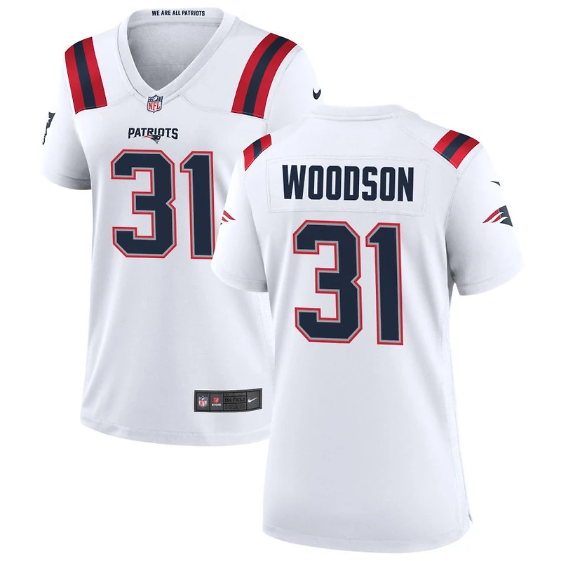 Craig Woodson Women's Nike New England Patriots White Custom Game Jersey