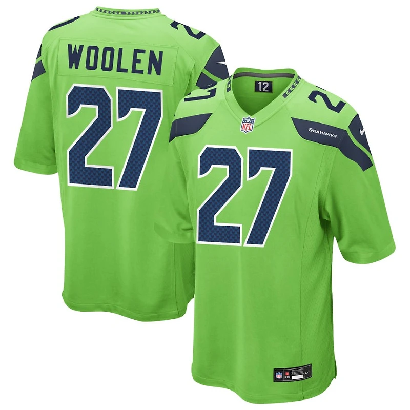 Riq Woolen Men's Nike Neon Green Seattle Seahawks Alternate Custom Game Jersey