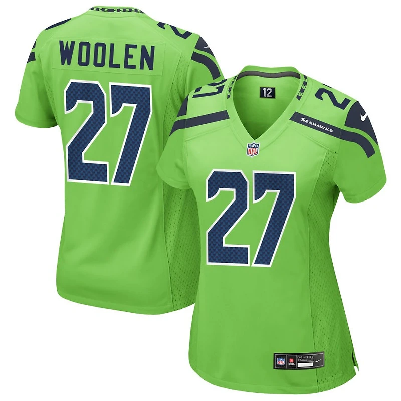Riq Woolen Women's Nike Neon Green Seattle Seahawks Alternate Custom Game Jersey