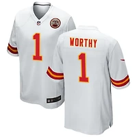 Xavier Worthy Men's Nike White Kansas City Chiefs Custom Game Jersey