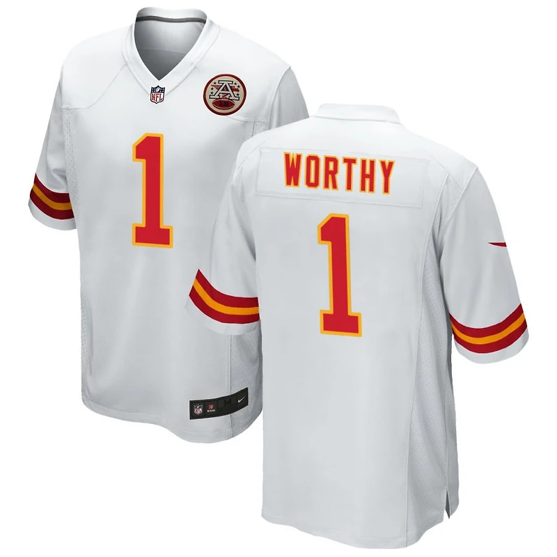 Xavier Worthy Men's Nike White Kansas City Chiefs Custom Game Jersey