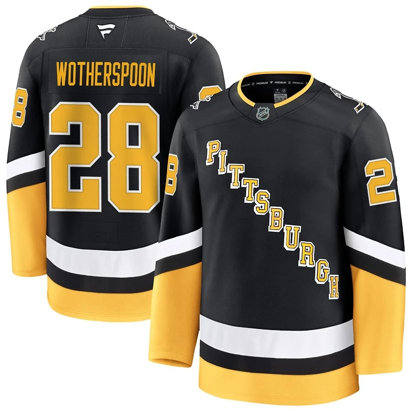 Parker Wotherspoon Men's Fanatics Black Pittsburgh Penguins Alternate Premium Custom Jersey