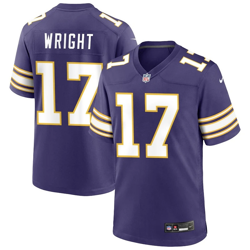 Ryan Wright Men's Nike Purple Minnesota Vikings Classic Custom Game Jersey