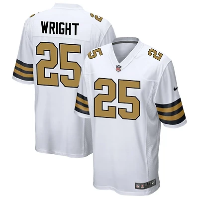 Rejzohn Wright Men's Nike White New Orleans Saints Alternate Custom Game Jersey