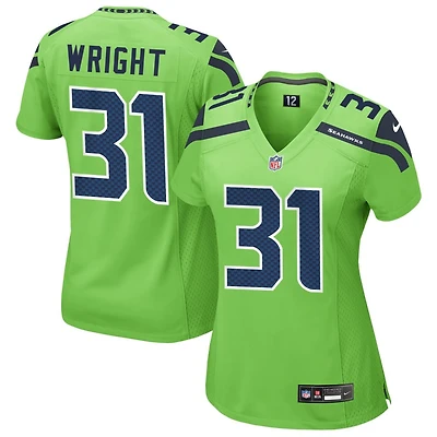 Jacardia Wright Women's Nike Neon Green Seattle Seahawks Alternate Custom Game Jersey