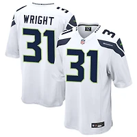 Jacardia Wright Men's Nike  White Seattle Seahawks Custom Game Jersey