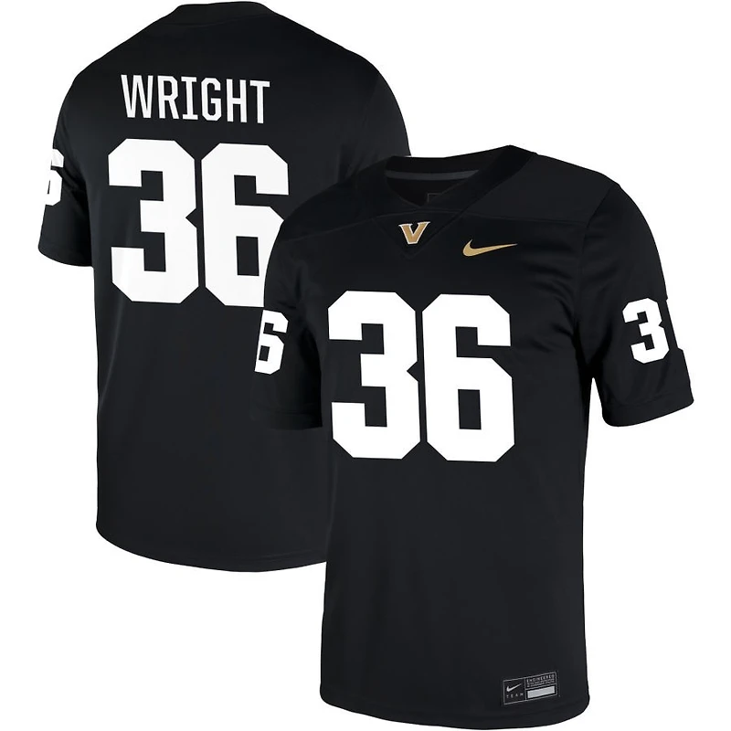 Alan Wright Men's Nike Black Vanderbilt Commodores NIL Pick-A-Player Game Jersey