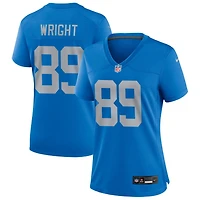 Brock Wright Women's Nike Blue Detroit Lions Alternate Custom Game Jersey