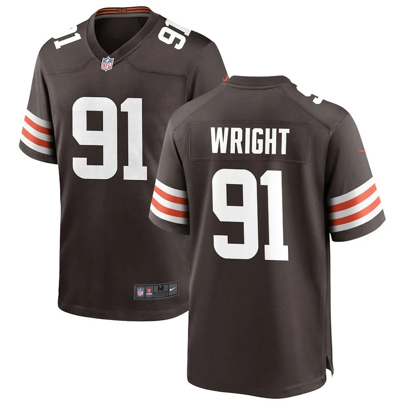 Alex Wright Men's Nike Cleveland Browns Brown Custom Game Jersey