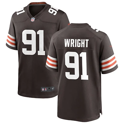 Alex Wright Men's Nike Cleveland Browns Brown Custom Game Jersey