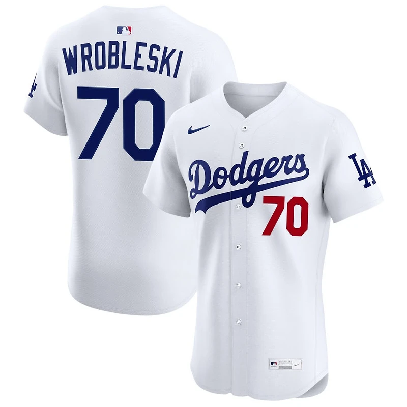 Justin Wrobleski Men's Nike White Los Angeles Dodgers Home Elite Custom Jersey