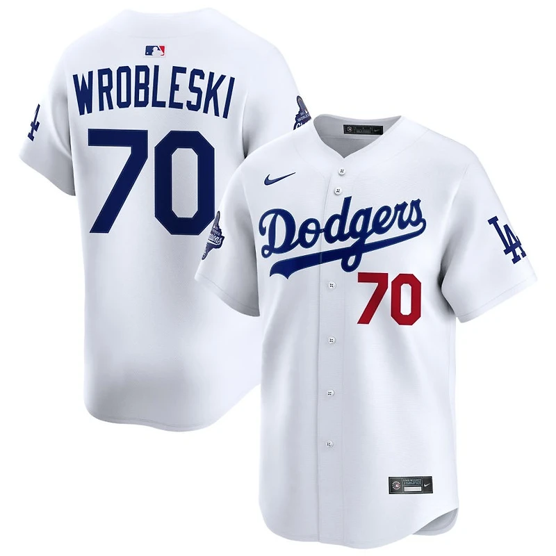 Justin Wrobleski Men's Nike White Los Angeles Dodgers 2025 World Series Champions Home Custom Limited Jersey