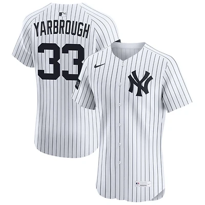 Ryan Yarbrough Men's Nike White New York Yankees Home Elite Sponsor Patch Custom Jersey