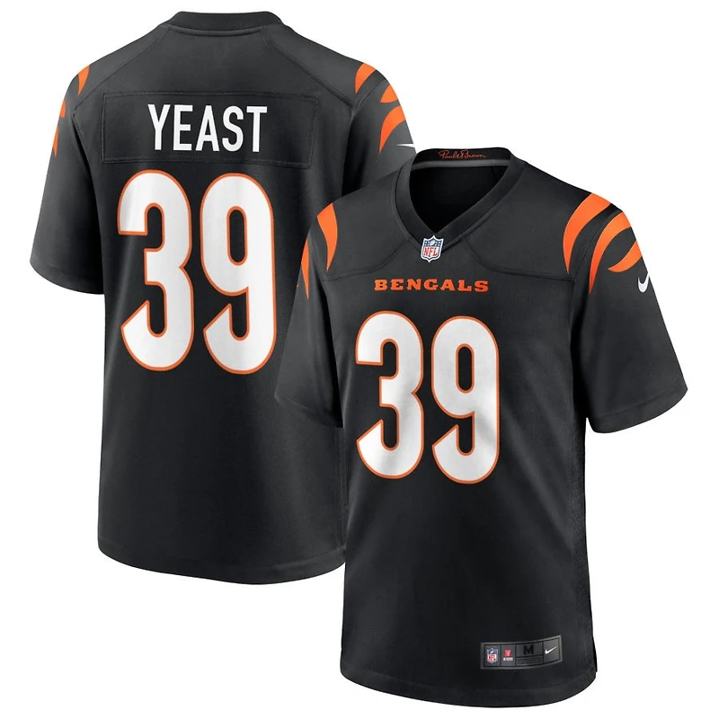 Russ Yeast Men's Nike Black Cincinnati Bengals Game Custom Jersey