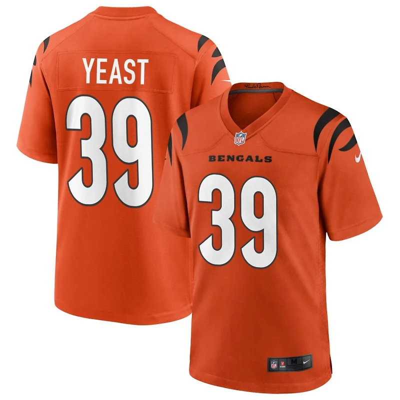 Russ Yeast Youth Nike Orange Cincinnati Bengals Alternate Game Custom Jersey