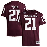 Taurean York Men's adidas  Maroon Texas A&M Aggies NIL Pick-A-Player Home Premier Football Jersey