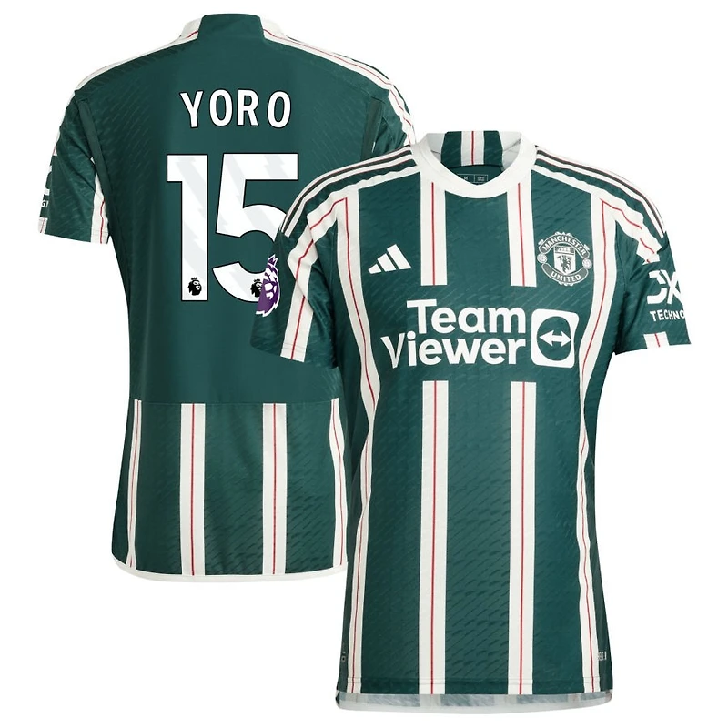 Leny Yoro Men's adidas Green Manchester United 2023/24 Away Authentic Custom Jersey