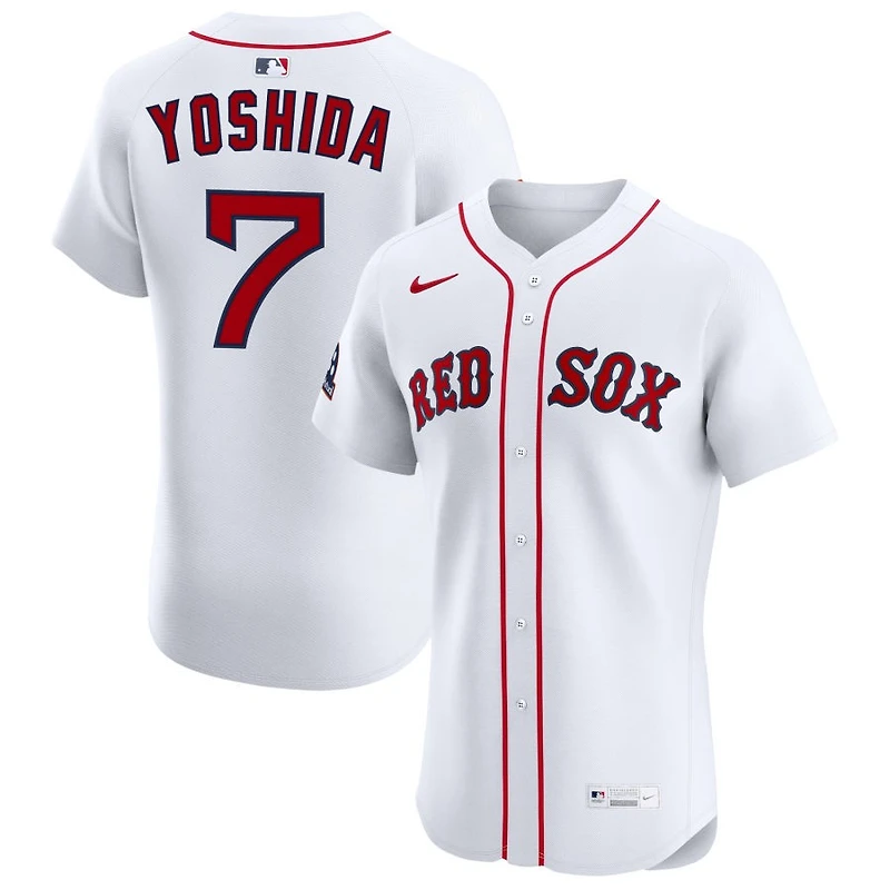 Masataka Yoshida Men's Nike White Boston Red Sox Home Elite Sponsor Patch Custom Jersey