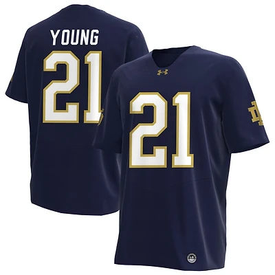 Kedren Young Men's Under Armour Navy Notre Dame Fighting Irish NIL Pick-A-Player Replica Football Jersey