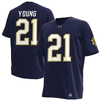 Kedren Young Men's Under Armour Navy Notre Dame Fighting Irish NIL Pick-A-Player Replica Football Jersey