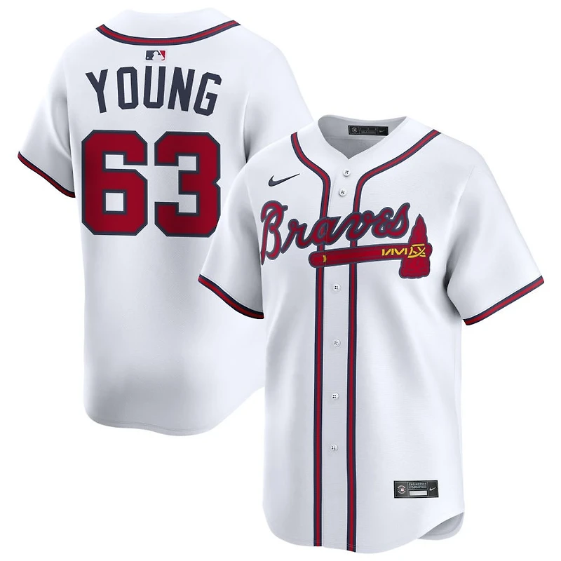 Danny Young Men's Nike White Atlanta Braves Home Limited Custom Jersey
