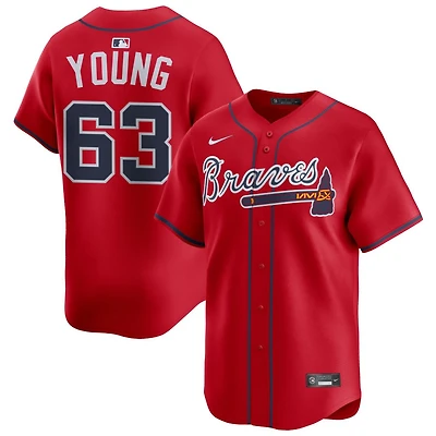 Danny Young Men's Nike Red Atlanta Braves Alternate Limited Custom Jersey