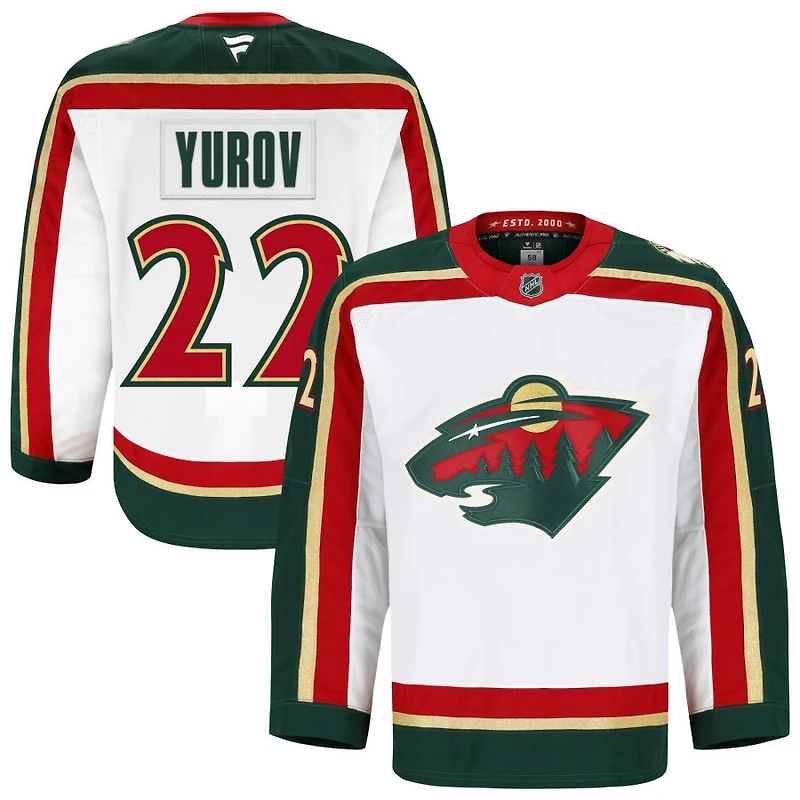 Danila Yurov Men's Fanatics White Minnesota Wild 25th Anniversary Authentic Pro Custom Jersey