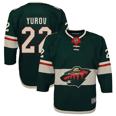 Danila Yurov Youth Green Minnesota Wild Home Premier Custom Jersey