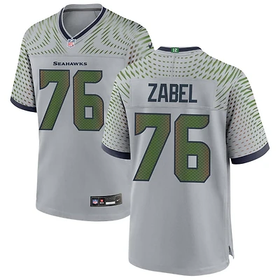 Grey Zabel Men's Nike Gray Seattle Seahawks Rivalries Collection Custom Game Jersey