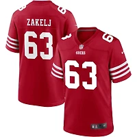 Nick Zakelj Men's Nike Scarlet San Francisco 49ers Custom Jersey