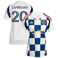 Marcos Zambrano Women's adidas  White Real Salt Lake 2025 Grid City Replica Custom Jersey