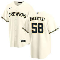 Rob Zastryzny Men's Nike Cream Milwaukee Brewers Home Replica Custom Jersey