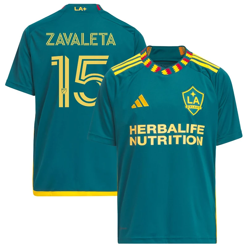 Eriq Zavaleta Youth adidas Green LA Galaxy 2023 LA Kit Replica Custom Jersey
