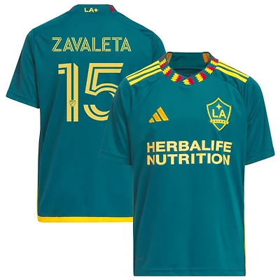 Eriq Zavaleta Youth adidas Green LA Galaxy 2023 LA Kit Replica Custom Jersey
