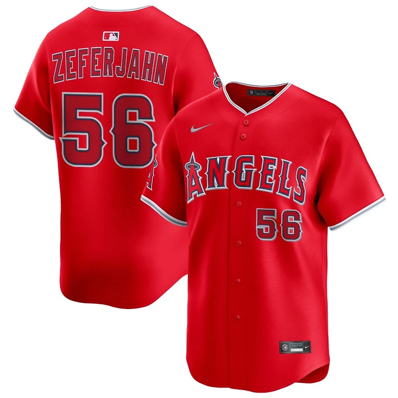 Ryan Zeferjahn Men's Nike Red Los Angeles Angels Alternate Limited Custom Jersey