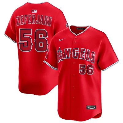 Ryan Zeferjahn Men's Nike Red Los Angeles Angels Alternate Limited Custom Jersey
