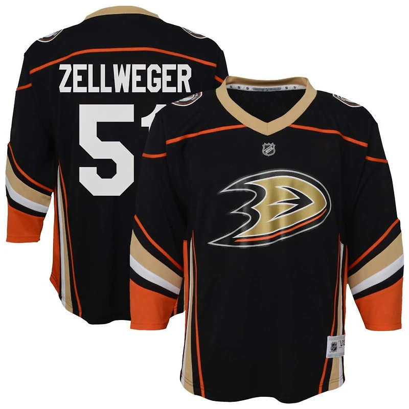 Olen Zellweger Youth  Black Anaheim Ducks Home Replica Custom Jersey