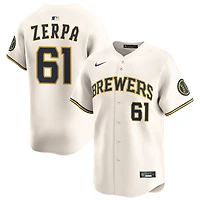 Angel Zerpa Men's Nike Cream Milwaukee Brewers Home Limited Custom Jersey