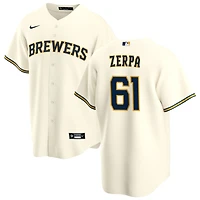 Angel Zerpa Men's Nike Cream Milwaukee Brewers Home Replica Custom Jersey