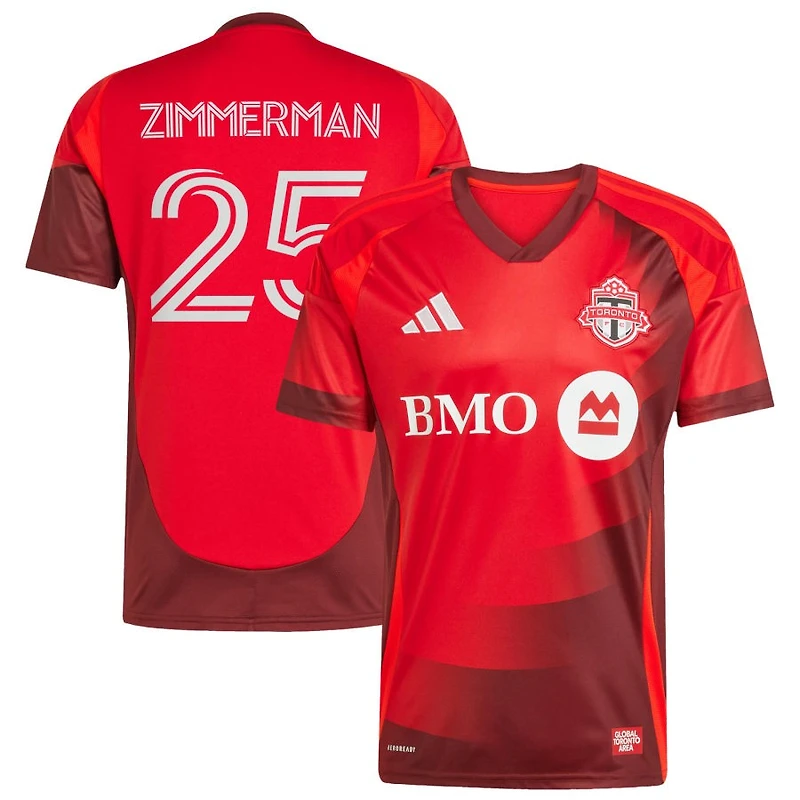 Walker Zimmerman Men's adidas Red Toronto FC 2025 Club Kit Replica Custom Jersey